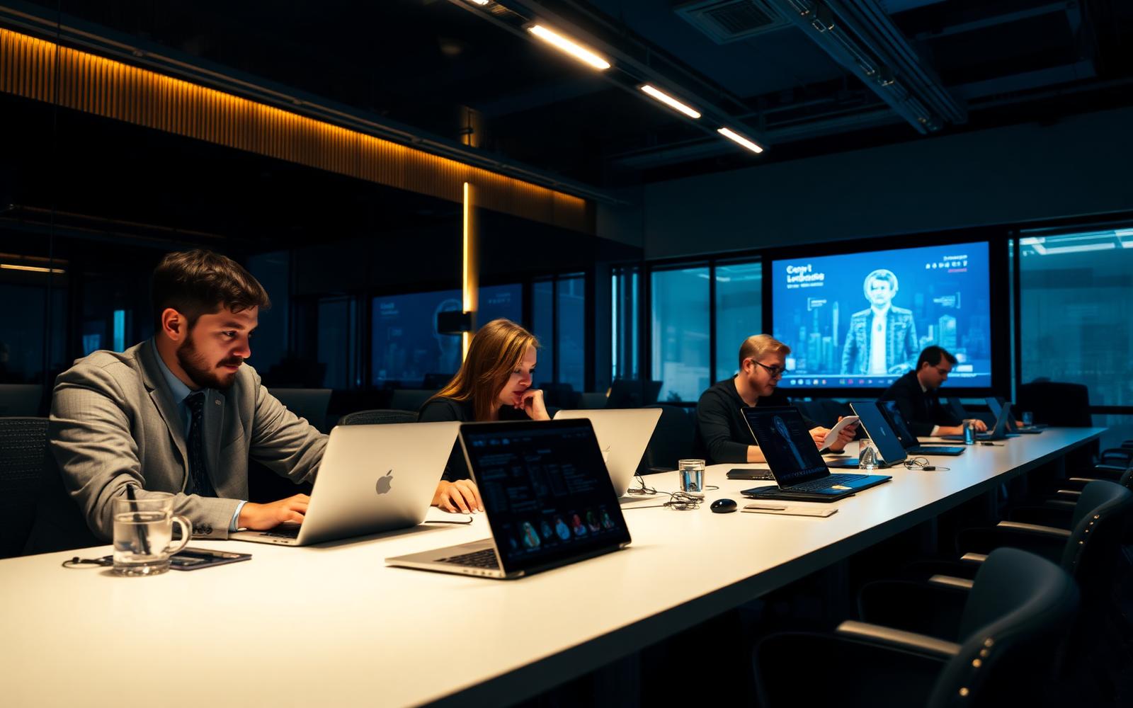 Employees attending an online cybersecurity training session in Lisbon